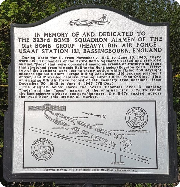 323rd Bomb Squadron Memorial Marker, Bassingbourn