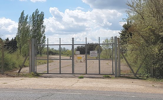 Original WW2 taxiway and crossing point over the Royston/Huntingdon Road (April 2019)