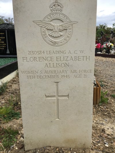 CWGC Grave, LACW Florence Elizabeth Allison 2130584