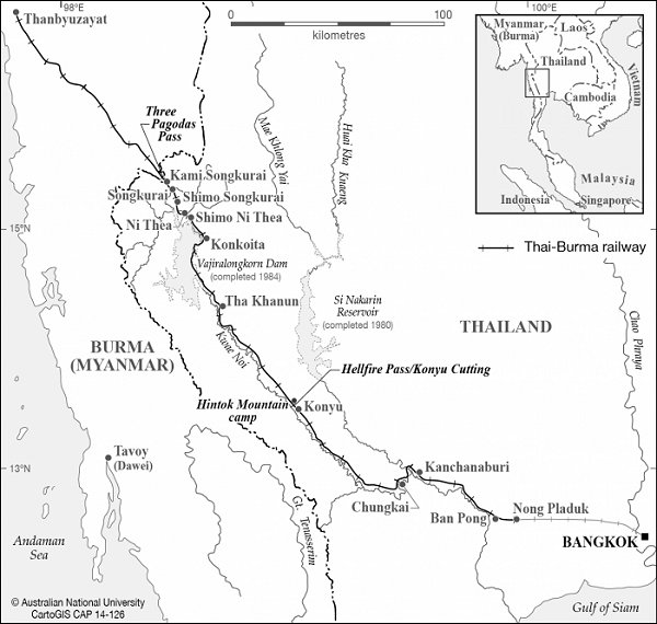 Map of the Burma-Siam Railway
