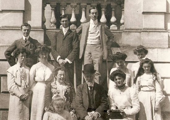 6th Viscount Clifden and family in front of Wimpole Hall c1900 6th Viscount Clifden and family in front of Wimpole Hall c1900