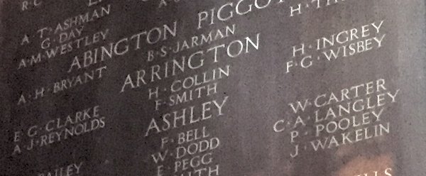 Cambridgeshire County War Memorial in Ely Cathedral