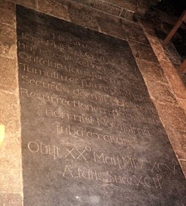 Joseph Loveland's tombstone, Norwich Cathedral