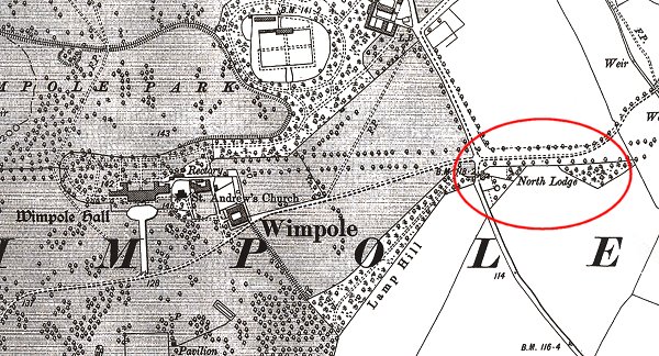 1903 (2nd Edition) Ordnance Survey Map, showing location of North Lodge