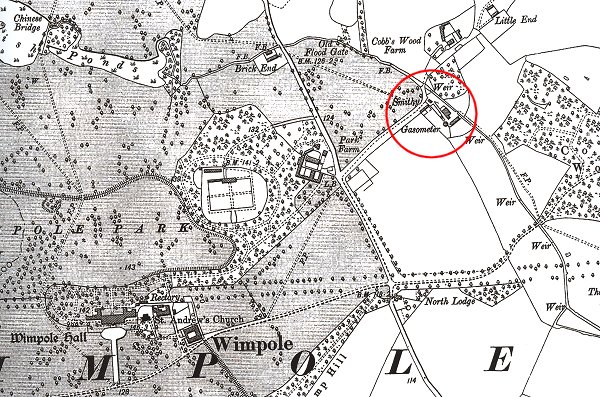 1903 (2nd Edition) Ordnance Survey Map, showing location of Woodyard