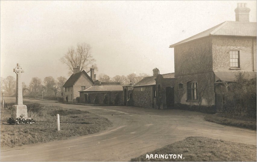 Arrington Bridge and the Wimpole and Arrington War Memorial c1921