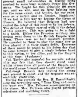 Newspaper Cutting - Friday 2 October 1914