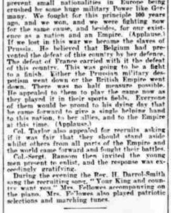 Newspaper Cutting - Friday 2 October 1914 Newspaper Cutting - Friday 2 October 1914