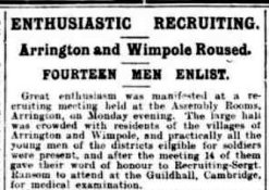 Newspaper Cutting - Friday 2 October 1914