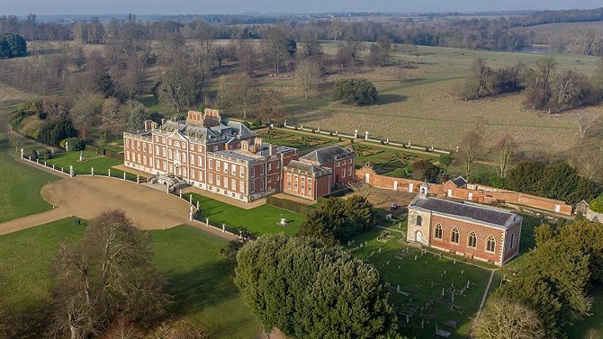 Aerial View of Wimpole Hall and St Andrew's Parish Church Aerial View of Wimpole Hall and St Andrew's Parish Church