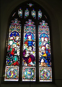 The 'Last Supper' window over the altar in memory of Sophia Mirabella Sandilands, wife of the rector 1859 The 'Last Supper' window over the altar in memory of Sophia Mirabella Sandilands, wife of the rector 1859
