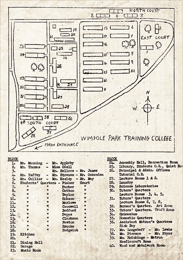Plan of Wimpole Park Training College