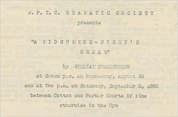 Programme - A Midsummer-Night's Dream