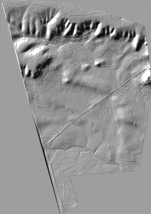 LiDar Map of the Parish of Wimpole - Without Trees